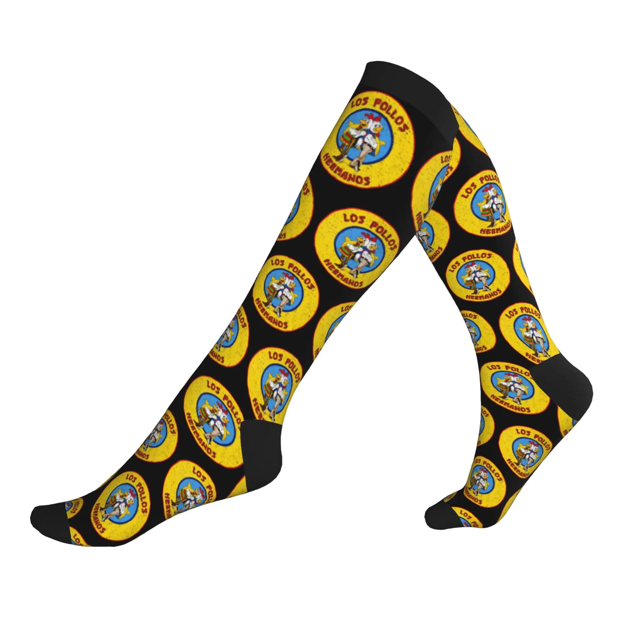 Los Pollos Hermanos Men's Sports Compression Socks Funny Breaking Chicken Brothers Bad Spring Summer Autumn Winter Dress Socks