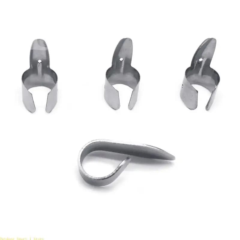 A0KA 4 Pz Banjo Picks Regolabile In Metallo Dito Pollice Colore Argento Picks Plettro Per Fingerstyle Chitarra Acustica Basso