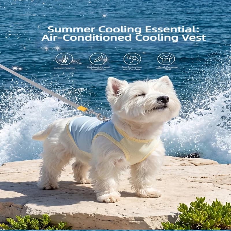 2026 Dog Cooling Vest Spring Summer Thin Breathable Reflective Dog Clothes with Leash Hole Small Breed Pet Apparel Pet Products