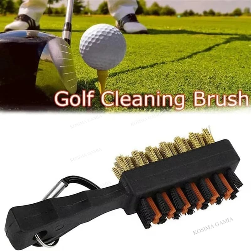 Spazzola per la Pulizia delle Mazze da Golf, Strumento di Pulizia Portatile in Metallo Leggero con Spazzole in Nylon per Scarpe da Golf