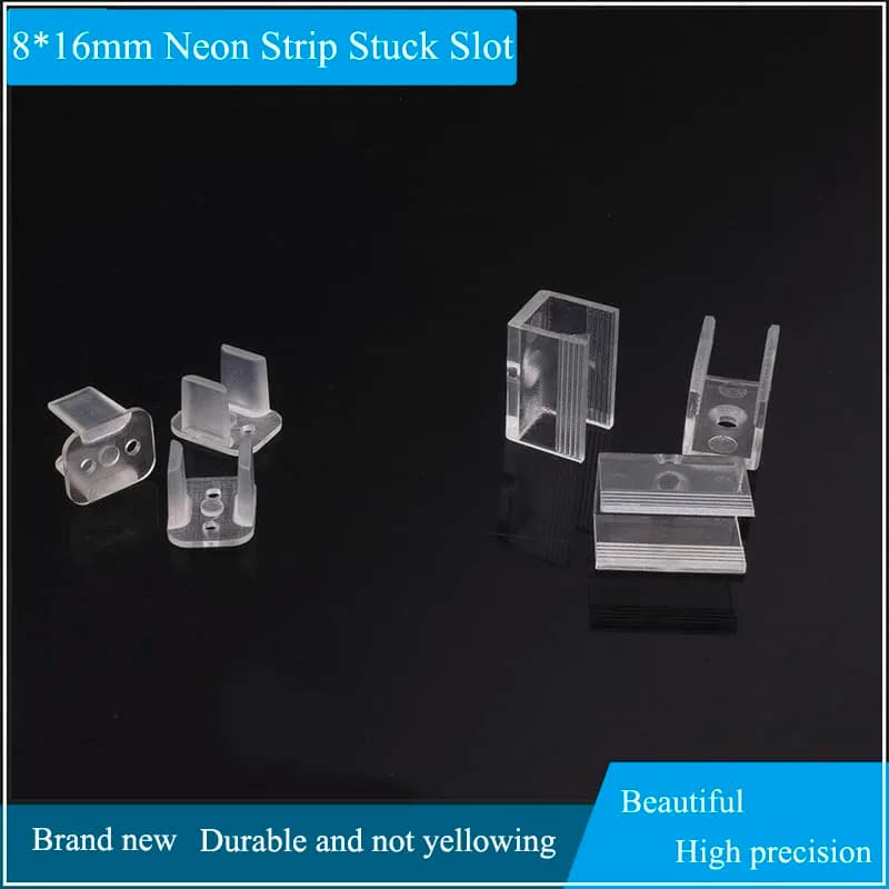 Clip fisse per tubi al Neon a LED 8*16mm LED Soft Strip Light fibbie di fissaggio in plastica portalampada flessibile PC snap slot per morsetti montati