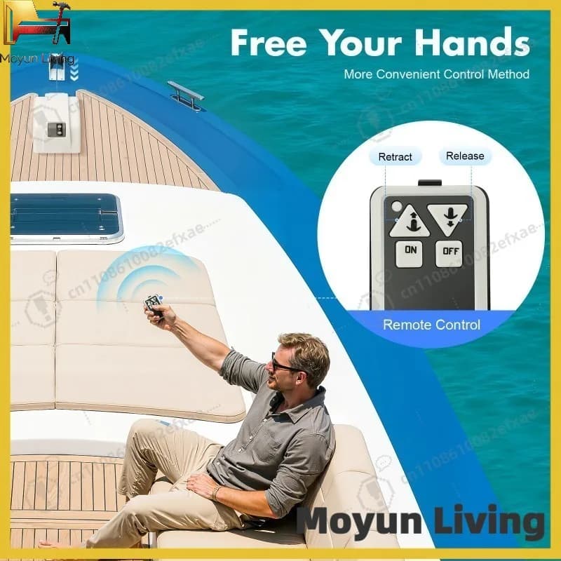 45 Lbs Electric Boat Anchor Winch with Wireless Remote Control Saltwater Pontoon Anchor Windlass for Small Boats Kayak Marine