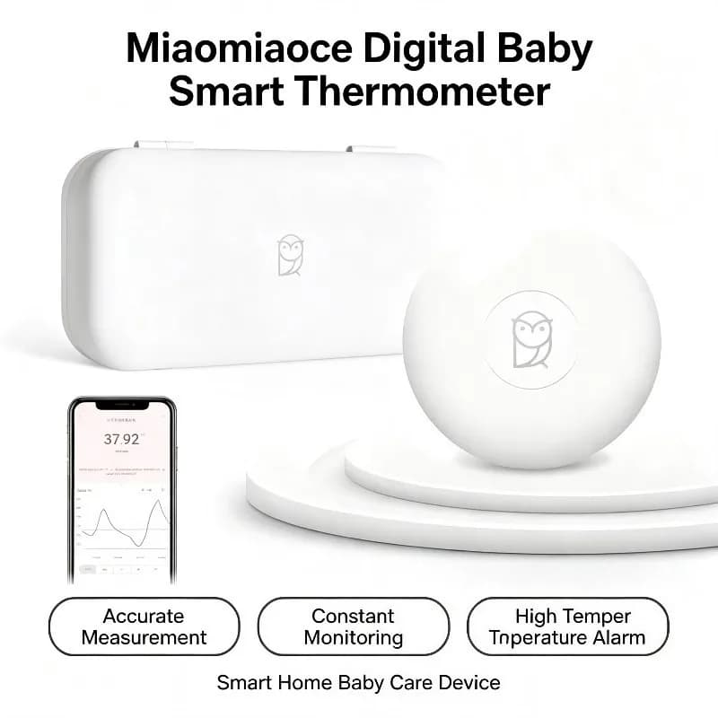 Miaomiaoce Digital Baby Smart Thermometer Accurate Body Temperature Monitoring with High Temperature Alarm Smart Home Baby Care