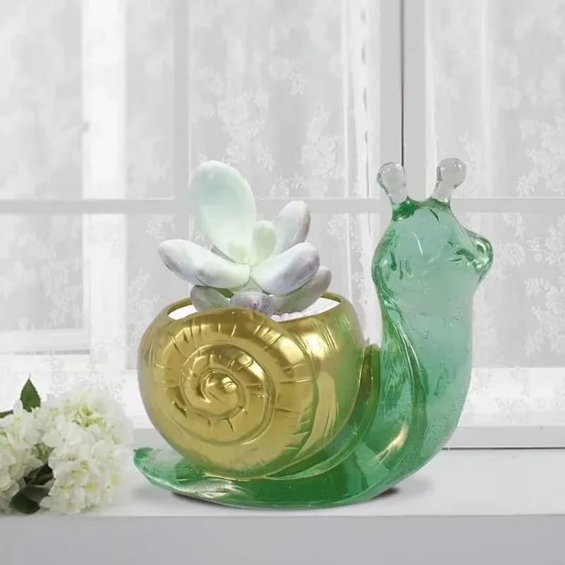 a top quality 1pc 3d snail large flower pot succulent vase silicone mold for concrete plaster epoxy resin diy craft home decor