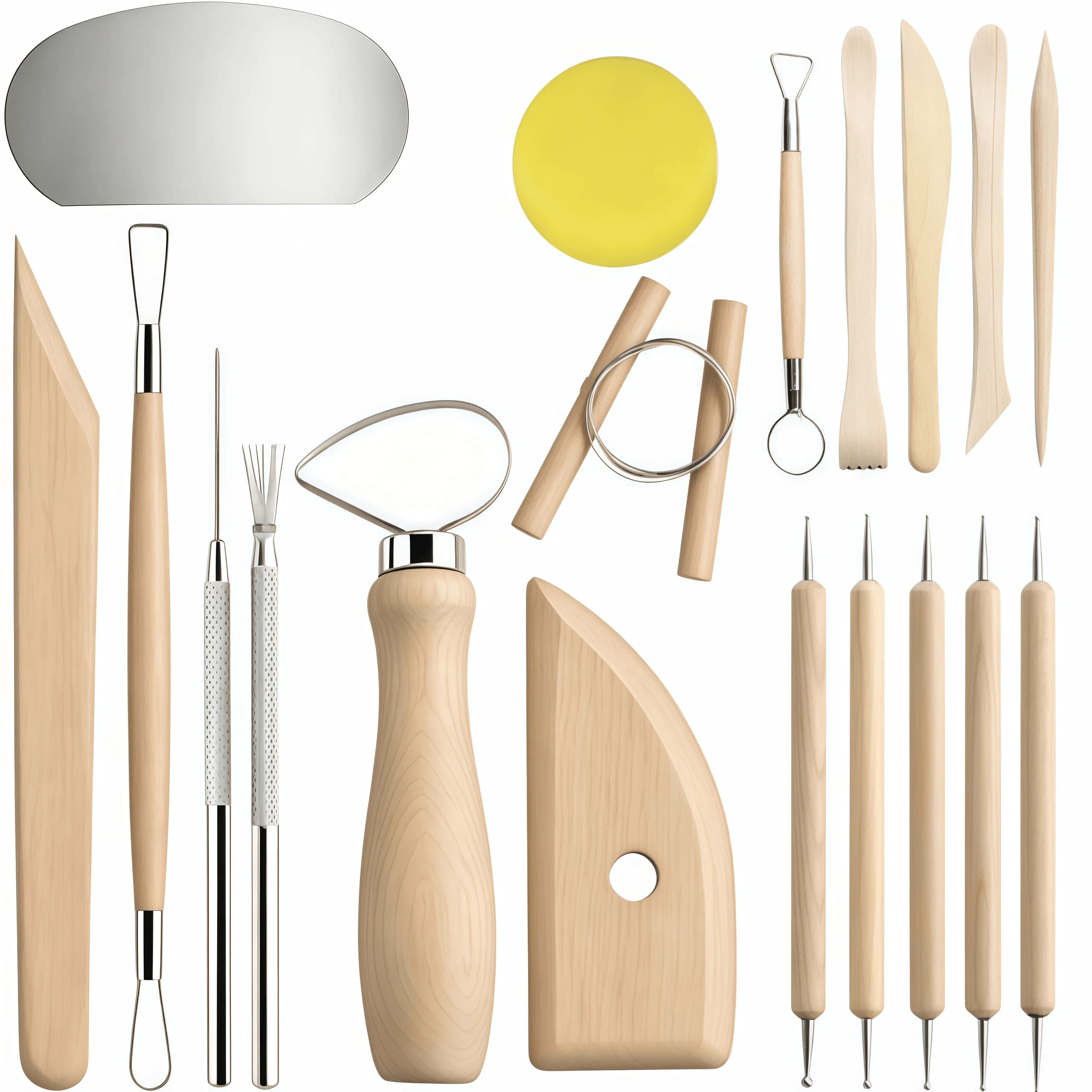 19Pcs Clay Carving & Pottery Tools Set, Ceramic Sculpting Kit for Polymer Clay & Wax, DIY Supplies for Beginners