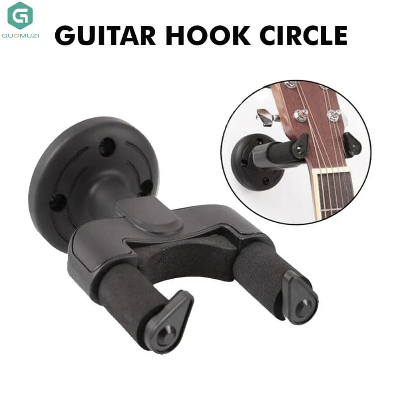 Supporto appendi-chitarra 1 pz per chitarra elettrica, acustica, mandolino, ukulele, basso, accessorio a vite, gancio nero per chitarra