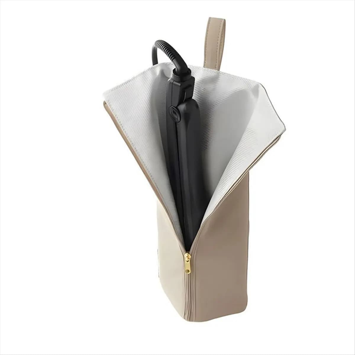 NOCM Porta Ferro da Capelli e Tappetino Termor Resistant, Travel Bag Resistant to the Heat for Ferro Arricciacapelli, Piastra - Organizer for Tools for Casa Beige
