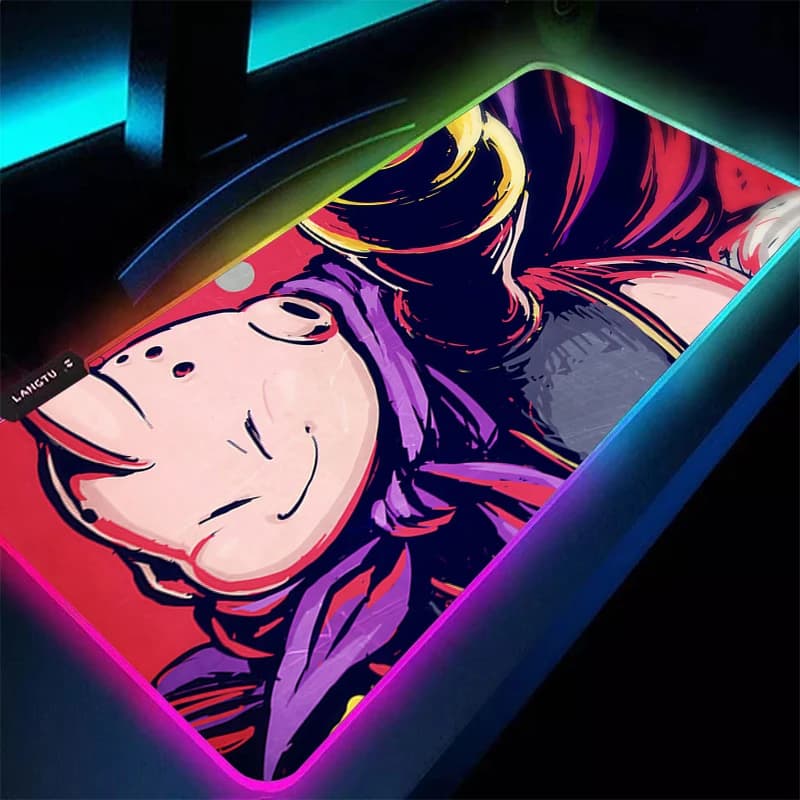 Tappetino per Mouse con Retroilluminazione RGB DBZ Dragon Ball Majin Buu Anime XXL per Computer LED Accessori da Gaming per Tastiera e Mouse
