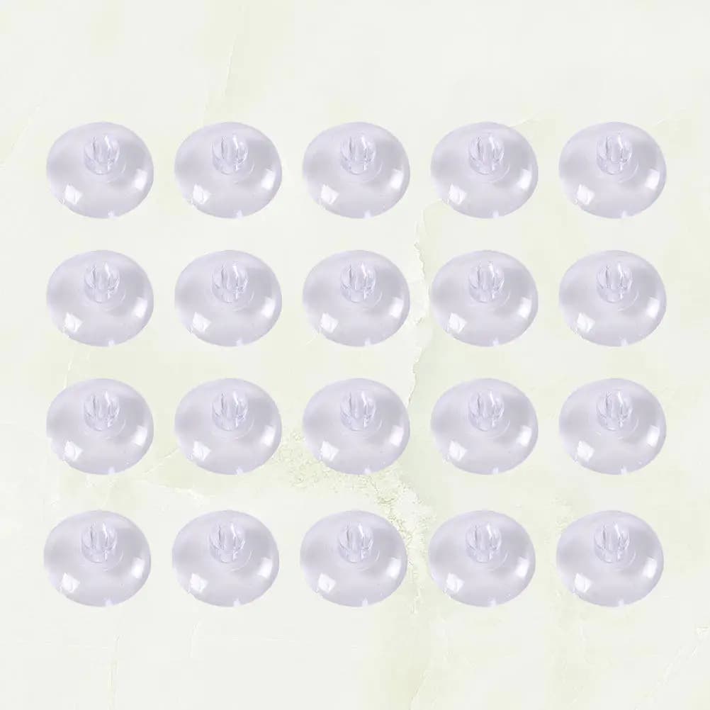 20Pcs 4Cm Clear Plastic Suction Cups Strong Adhesive Hooks Free for Windows Glass Mirrors Kitchen Office Bathroom Wedding Car