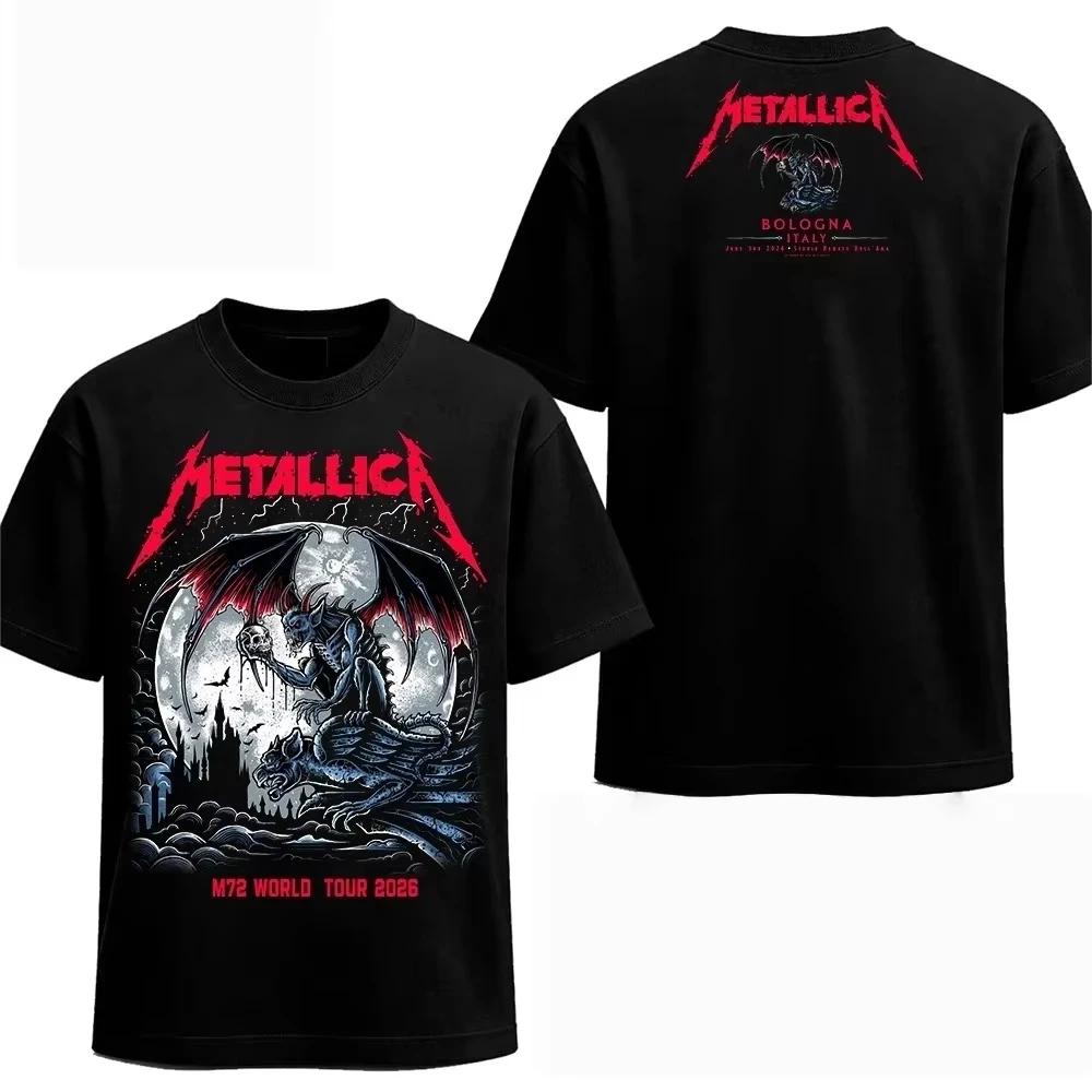 Metallica M72 Tour Bologna, Italy 2026 Merch T Shirt Vintage 100%Cotton Unisex Men‘s Women's T-Shirt Fans Y2k Summer Casual Tee