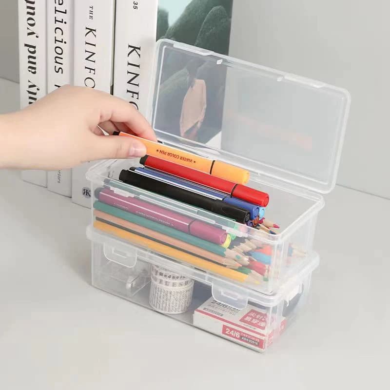 1/3/6PCS PP Scatola di immagazzinaggio di cancelleria trasparente di grande capacità Matita di colore Pastello Cassetto di cancelleria Scatola di immagazzinaggio di articoli Astuccio