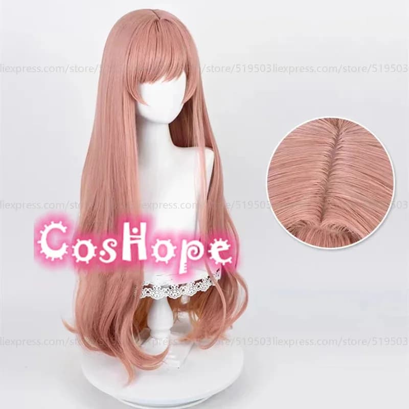 Parrucca cosplay anime Rapi 85 cm arancione rosa marrone parrucche sintetiche resistenti al calore