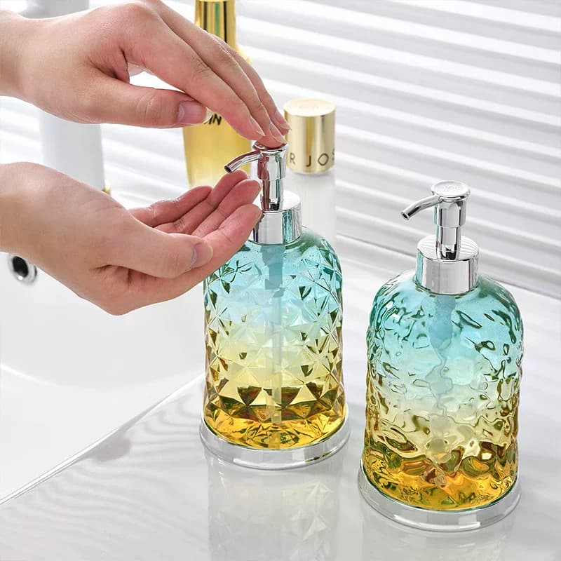 Dispenser di sapone liquido per bagno, bottiglia vuota ricaricabile, per detergente, gel igienizzante mani, shampoo, tipo a pressione