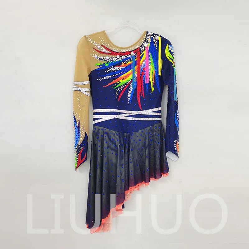 LIUHUO Pattinaggio di Figura sul Ghiaccio Vestito Ragazze Donne Adolescenti Elastico Spandex Concorso All'ingrosso BD1510