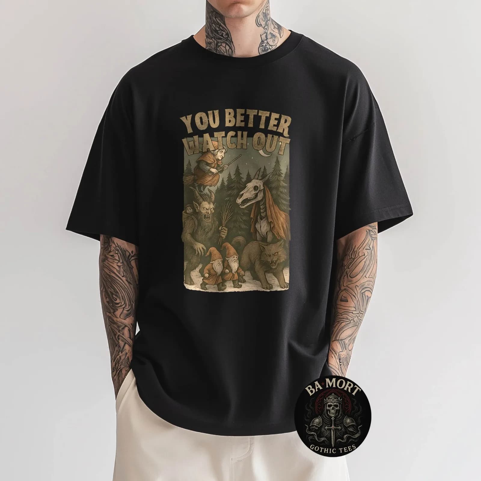 T-shirt in stile vintage Dark Christmas Horror