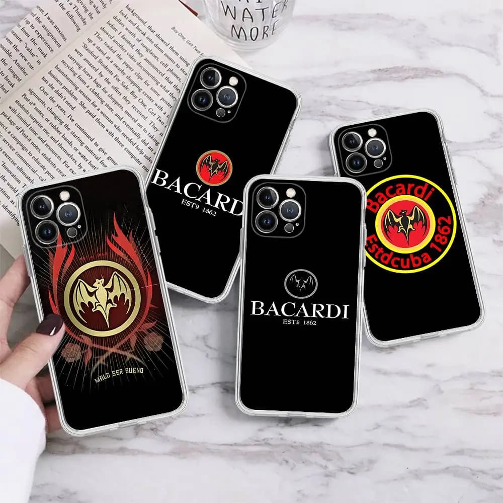 Vampire Bat B-Bacardis TPU Silicone Case For IPhone 11 12 13 14 15 16 17 Pro Max Shockproof Clear Back Cover