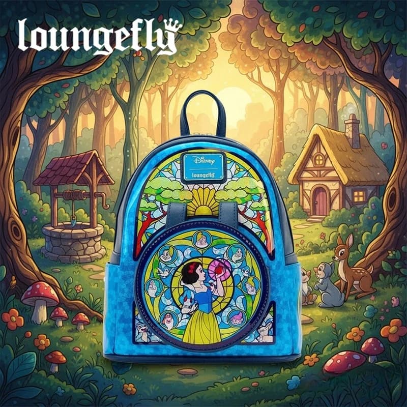 Nuova Collezione Loungefly Princess in Vetro Colorato: Zaino e Portafoglio Schneewittchen
