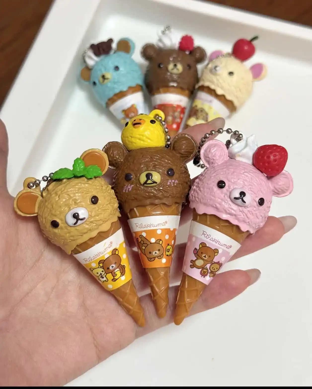 Figurina Anime Kawaii, Blind Box a Capsula, Orsetto Gelato, Ciondolo Decorativo per Borsa con Catena di Perline, Modellino Giocattolo, Regali di Compleanno