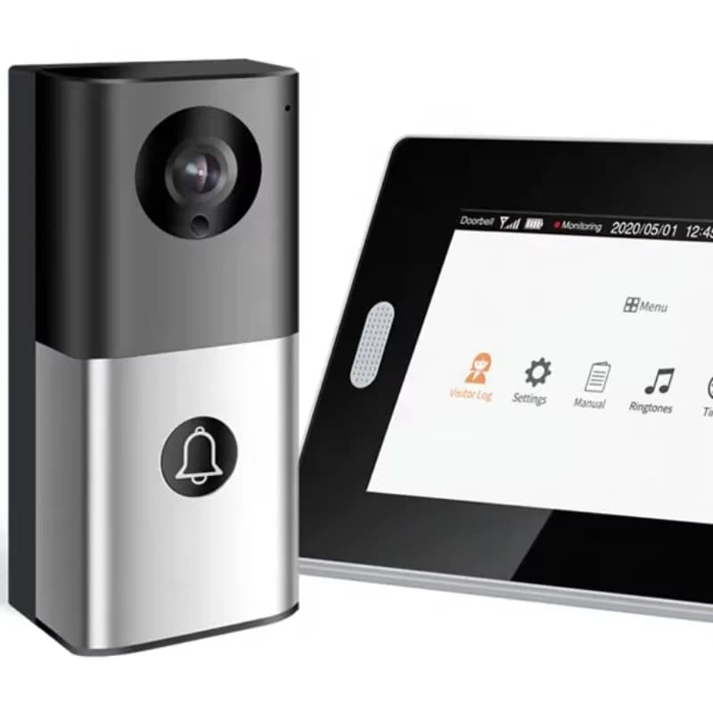 Camera Video Akuvox 2.4G Wireless Video Intercom 7 Inch High-definition LCD Display Screen Intercom Wireless Video Door Phone