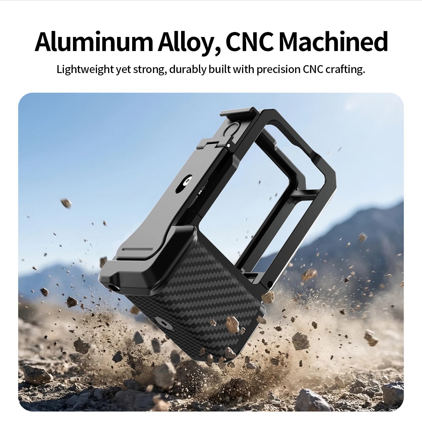 Kit Gabbia per Fotocamera in Lega di Alluminio con Impugnatura per DJI Action 5 Pro 4 3, Controllo Otturatore a Una Mano, Accessori per Fotografia di Strada