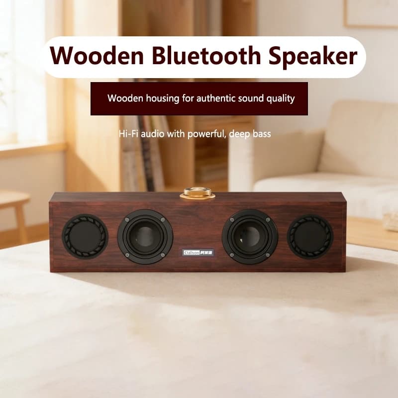 New Minimalist Wooden Bluetooth Speaker for Home Use Desktop Laptop and All-in-One Computers with Built-in USB Subwoofer