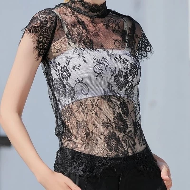 New White Fake Collar Lace High-quality Primer Collar High-end Versatile Lace Blouse Semi-turtleneck Collar