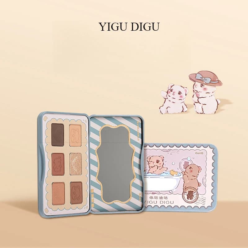 YIGUDIGU Card Iron Box Plate for Ombretto Matte Glitter Color Terra Alto Lucido Explosive Flash Trick for Contorno del Viso