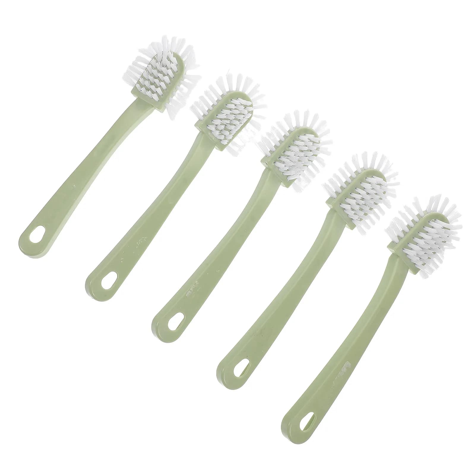 Set di 5 Spazzole per Scarpe a 5 Lati con Manico Lungo, Setole Morbide in PP per Scarpe, Vestiti, Bucato e Pulizie Domestiche, Impugnatura Comoda e Versatile