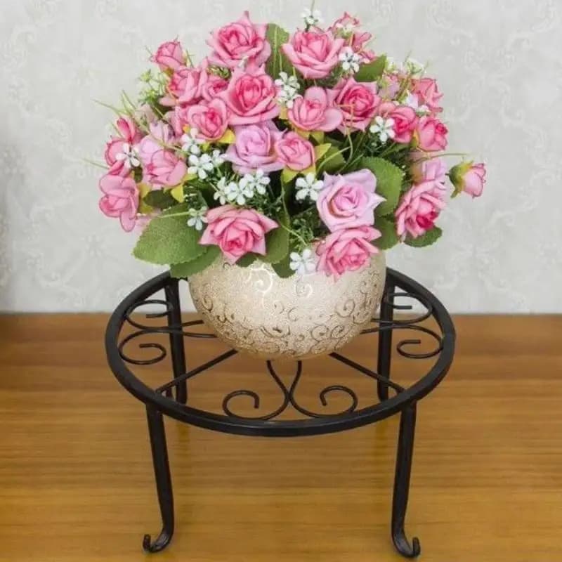 Balcony Metal Potted Plant Stands Duty Rustproof Iron Round Flower Pot Stands Plant Holder Support Rack Plant Stand Rack