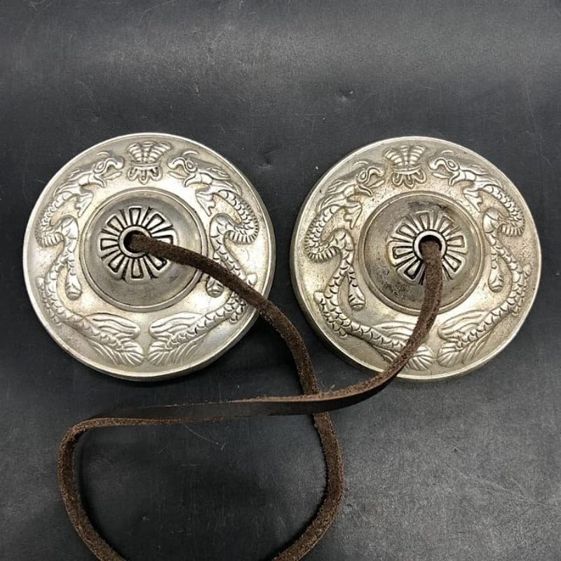Tibetan Buddhist Twin Dragons Ringing Bell Meditation Sanskrit Brass Chime Bells for Spiritual Healing Mindfulness Yoga Buddhist