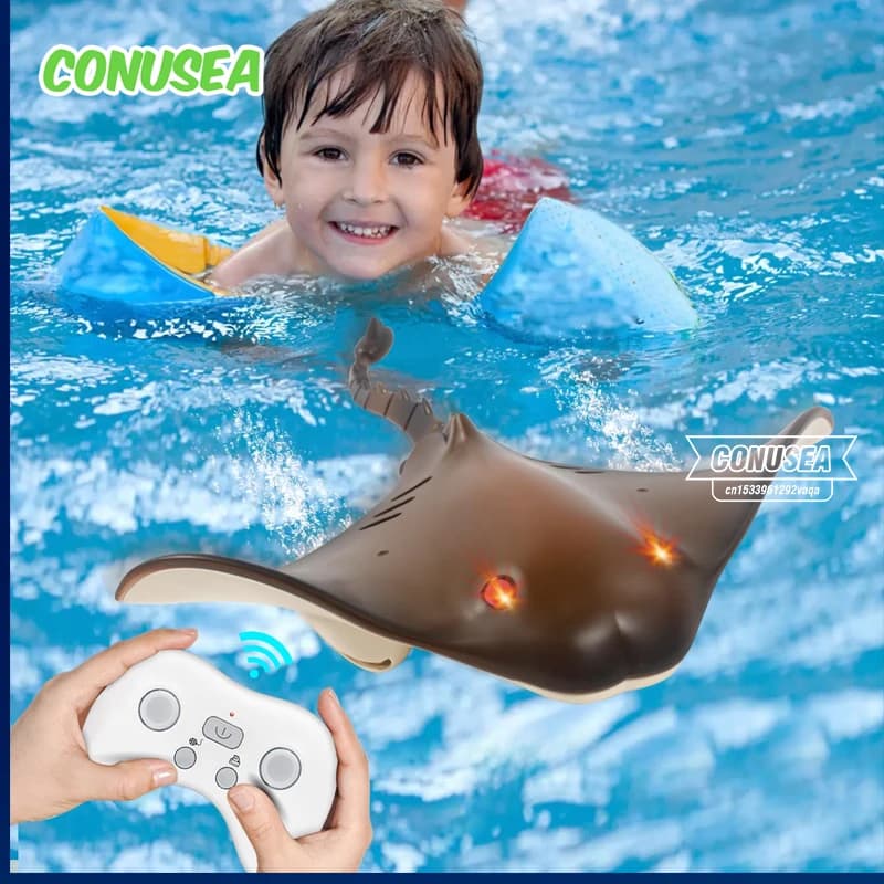 Rc Boat 2.4G telecomando Manta Ray Robot giocattolo elettronico radiocomandato pesce simulazione piscina per bambini giochi d'acqua giocattoli ragazzo