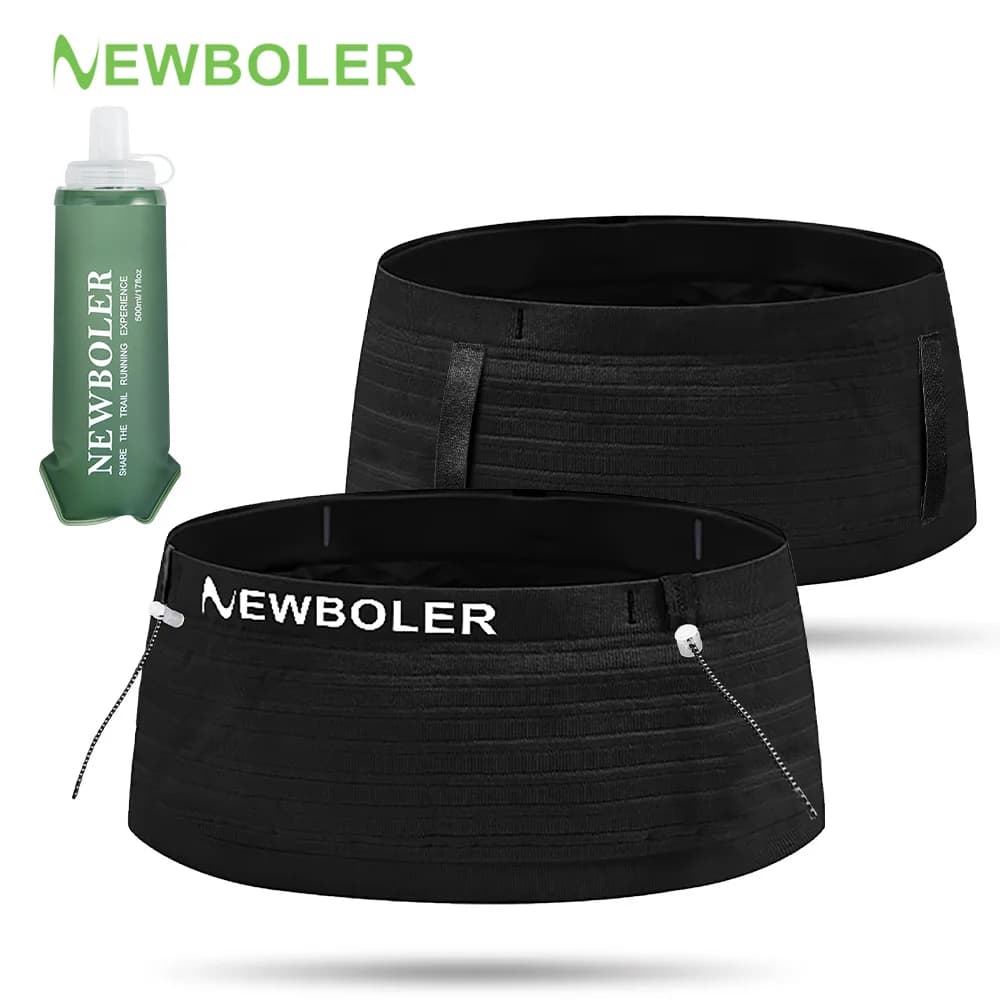 NEWBOLER Marsupio Sportivo Elastico Leggero con Porta Numero per Corsa, Triathlon, Maratona, Ciclismo, Alpinismo