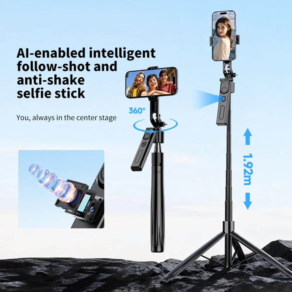 New Upgrade Gimbal Stabilizer Selfie Stick For Smartphone Bluetooth Remote Intelligent AI Follow-Up Anti Shake Pan Tilt Tripod