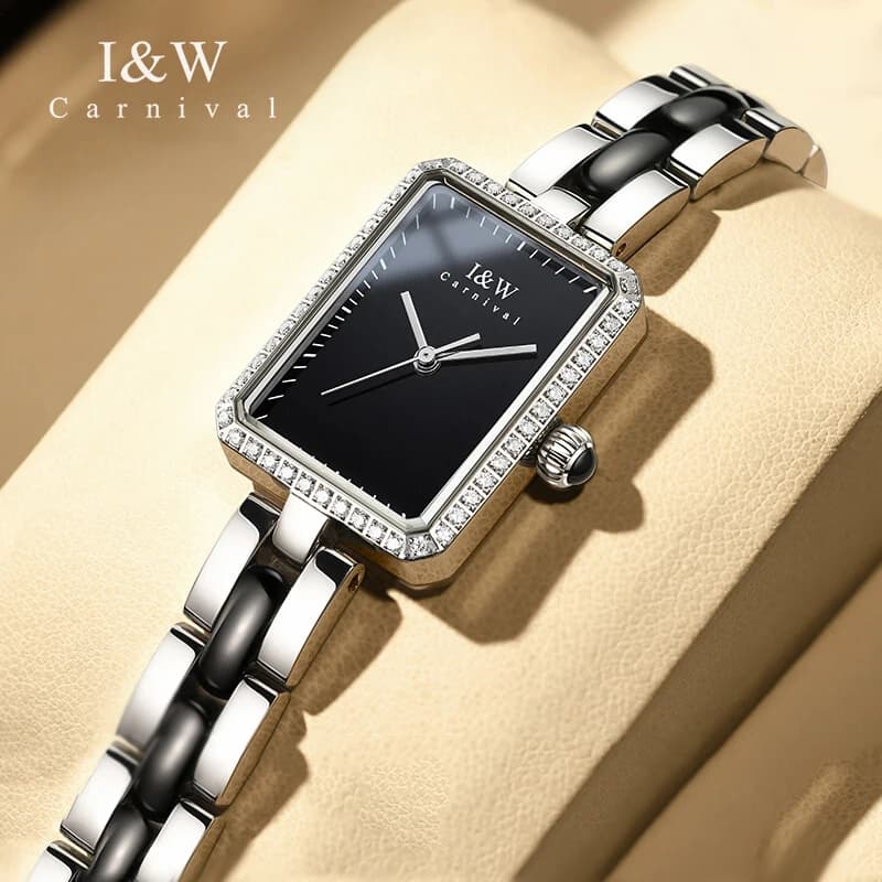 Orologio da Donna di Lusso Carnival, Serie High-End, Elegante Orologio al Quarzo in Acciaio Inossidabile Impermeabile