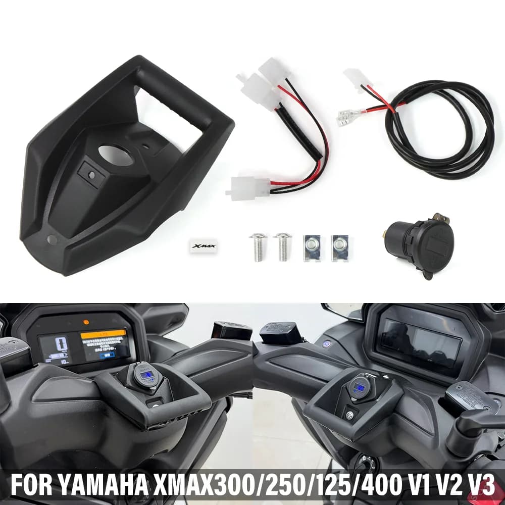 Supporto per Porta USB Wireless per Moto con Porta di Ricarica e Navigatore GPS per YAMAHA X-MAX 300 XMAX300 XMAX250 XMAX125 400