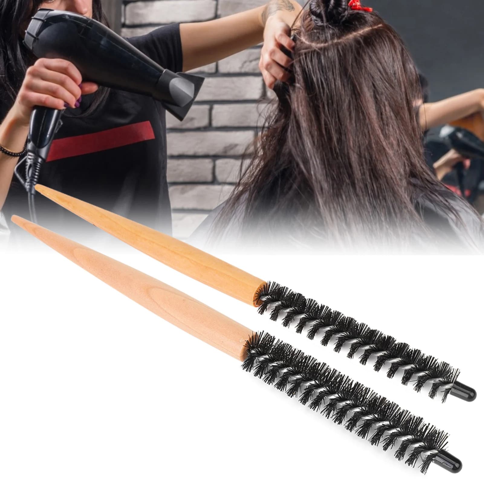 Strumento per parrucchieri Pettine per trucco Spazzola per capelli rotonda piccola Pettine per parrucchiere Spazzola per bigodino per capelli Pettine per trucco Spazzola per stuzzicare Spazzola per stuzzicare