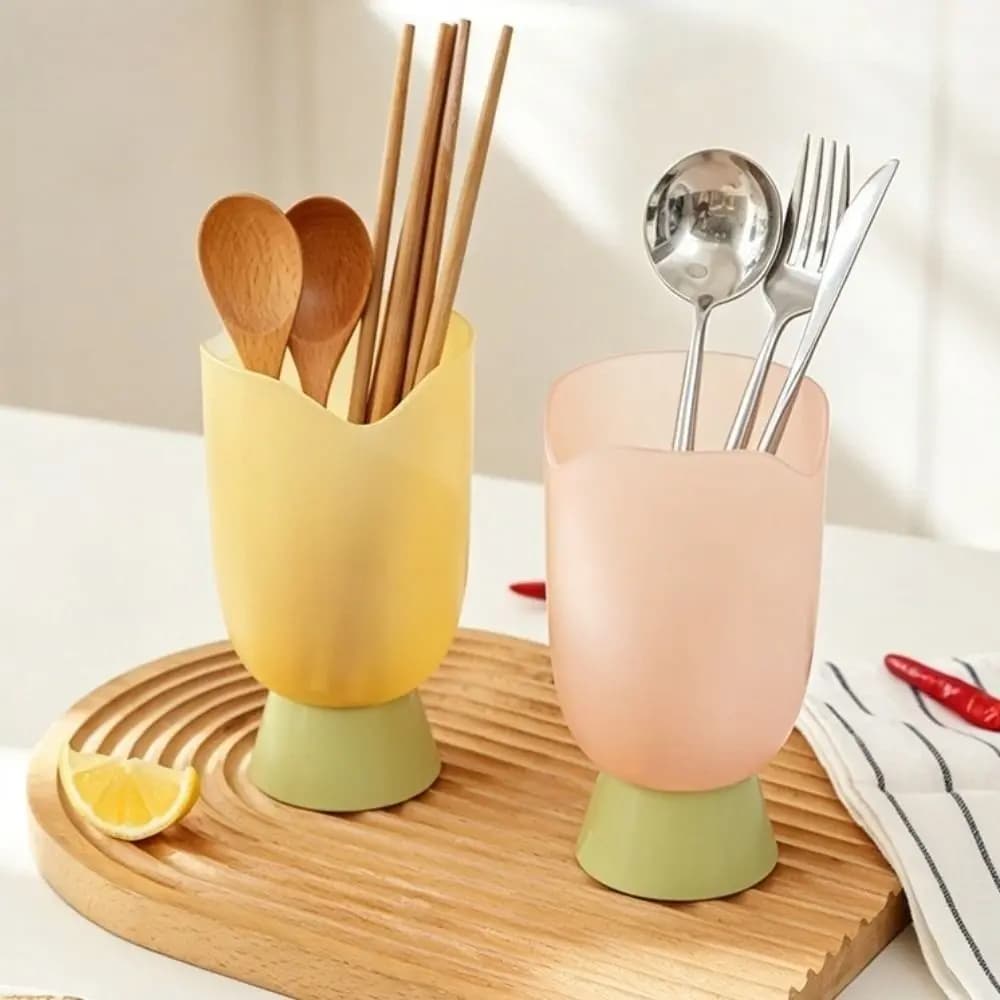 Spoon Stand Flower Tulip Chopstick Holder Kitchenware Cooking Tool Cutlery Organizer Fork Racks Storage Shelf