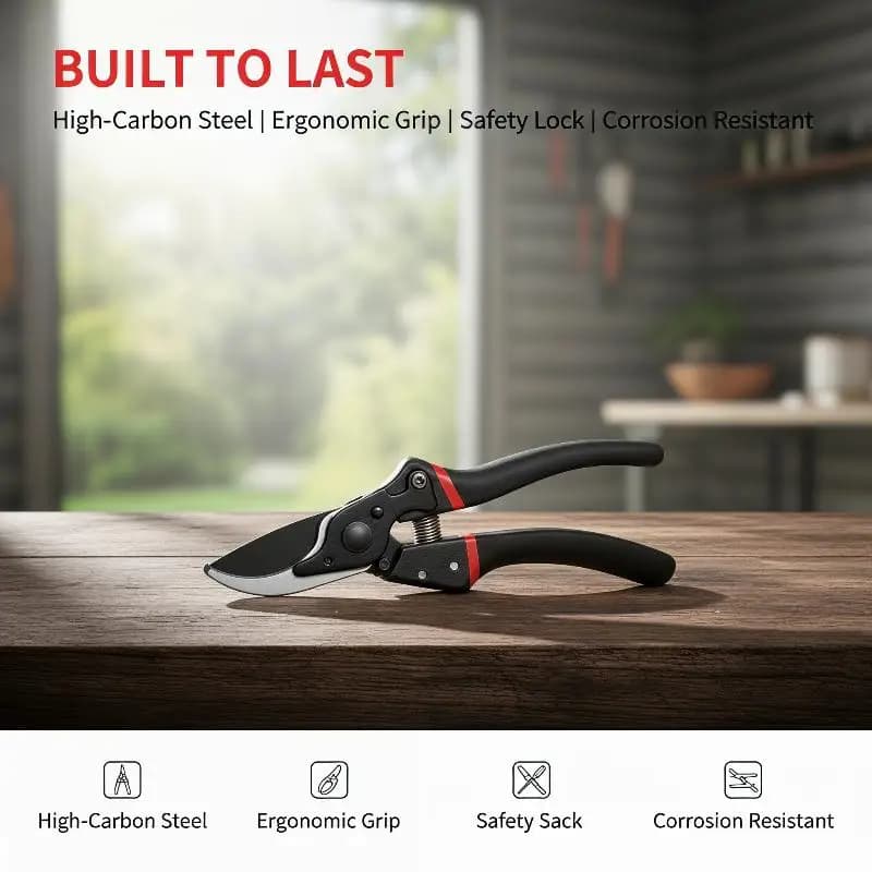 practicalHeavy Duty Titanium Bypass Pruning Shears for Professional Gardening and Plant Clippershousehold