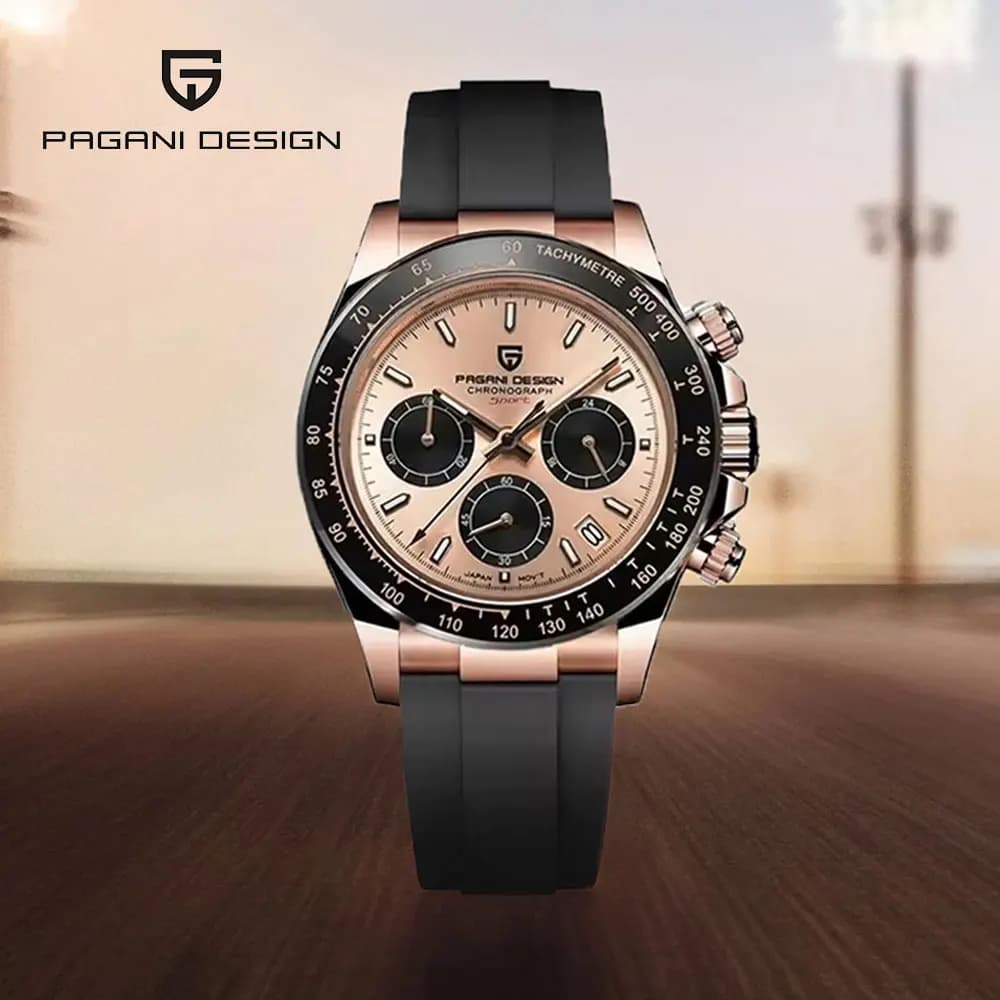 Men's Watch VK63 PAGANI DESIGN 40mm, Brand Top Quartz Watch, 100M Waterproof Chronograph, Classic Luxury wristwatch, Men's Gift