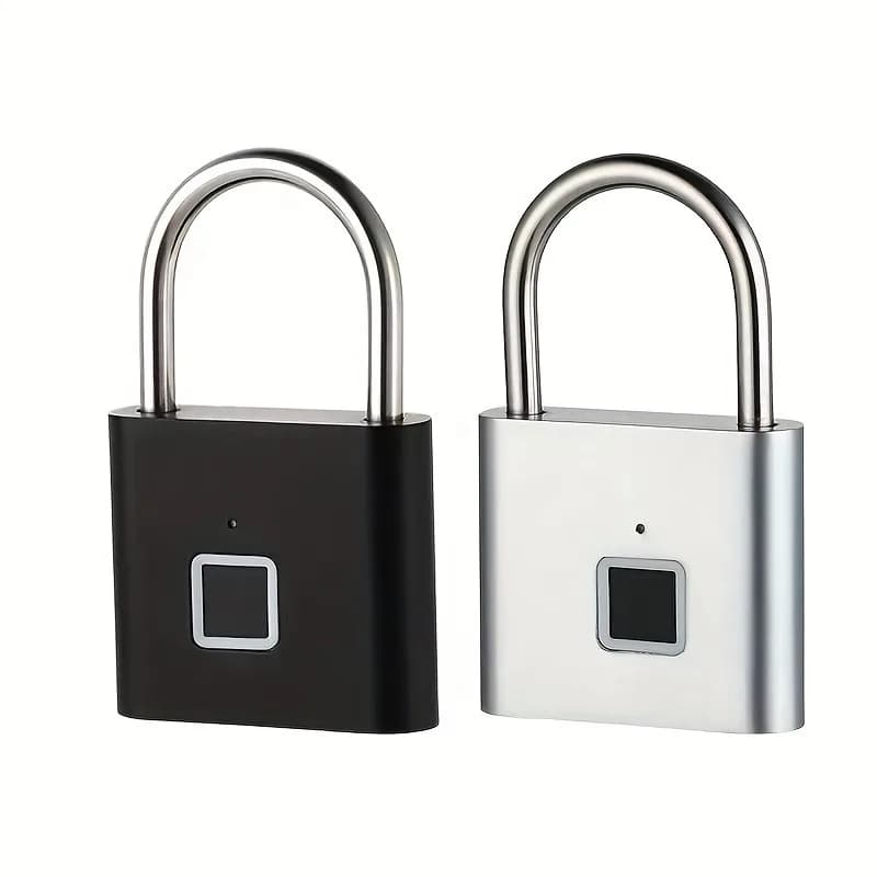 Fingerprint Lock Keyless USB-C Charging Smart Padlock Waterproof Door Lock 0.2sec Unlock Portable Anti-theft Padlock Zinc