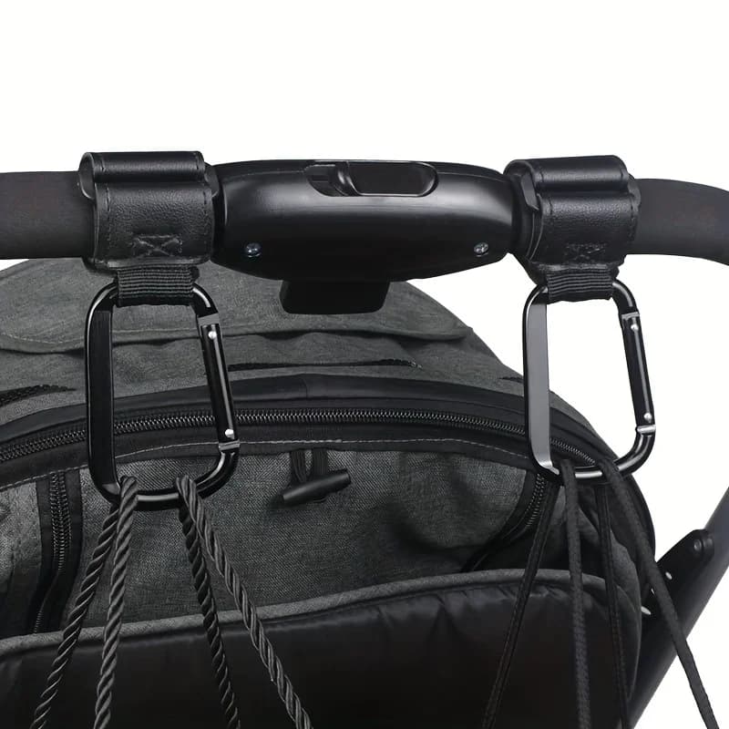 Universal Duty Stroller Hooks - Clip Hanging Organizer for Diaper Bags, Prams Shopping Carts Car Seats Baby Carriers Baby Gear
