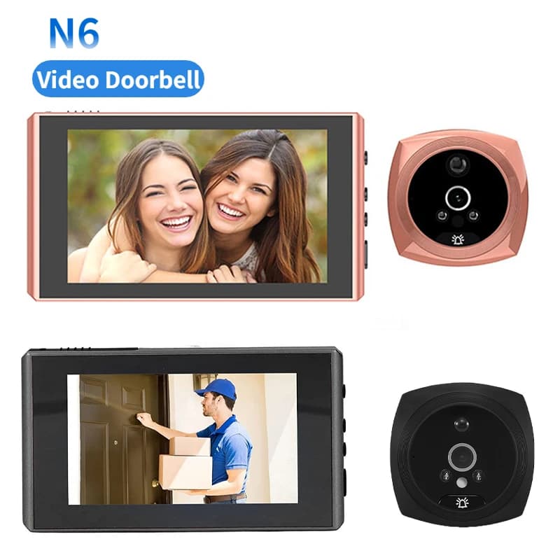 Videocamera per visualizzatore di porte spioncino digitale con campanello Video intelligente da 4.5 pollici con rilevamento del movimento per visione notturna PIR con angolo di 145 gradi