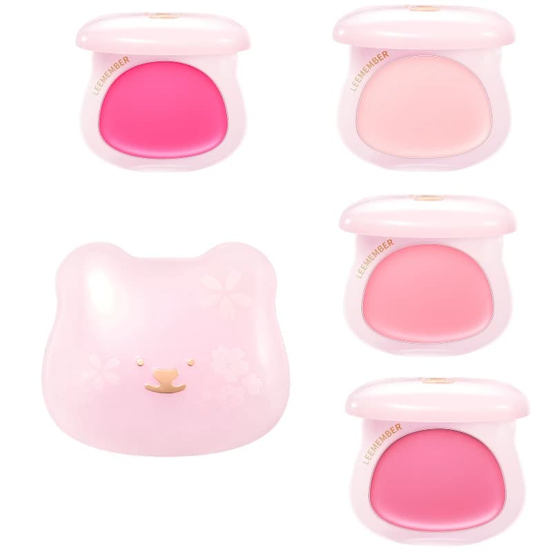 LEEMEMBER Set Rossetto e Blush in Crema a Lunga Durata Cherry Blossom - Illuminante Effetto Acqua, Gloss Labbra e Guance - Blush a Lunga Tenuta