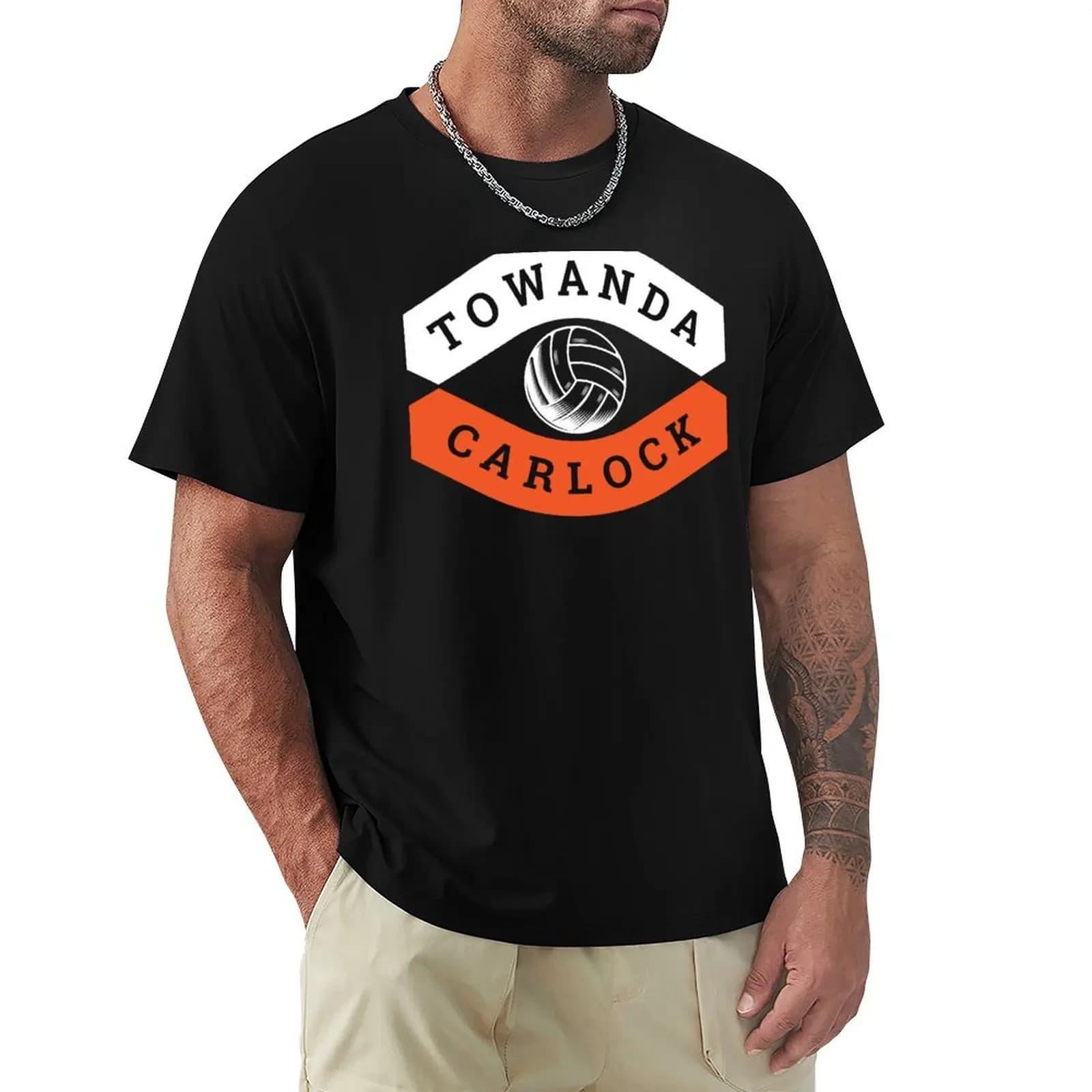 T-shirt da pallavolo Towanda Carlock, camicia a maniche corte dal design semplice e casual