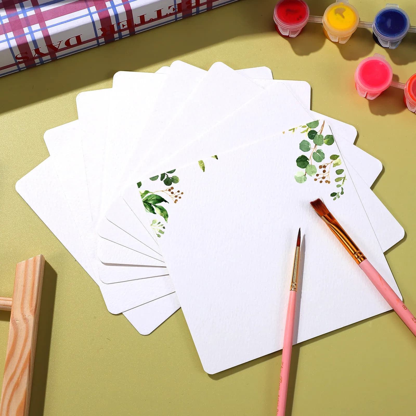 50Pcs Watercolor Cards Blank Premium Paper Strong Absorbency Tear Resistant Watercolor Paper Bulk for Classroom DIY Art