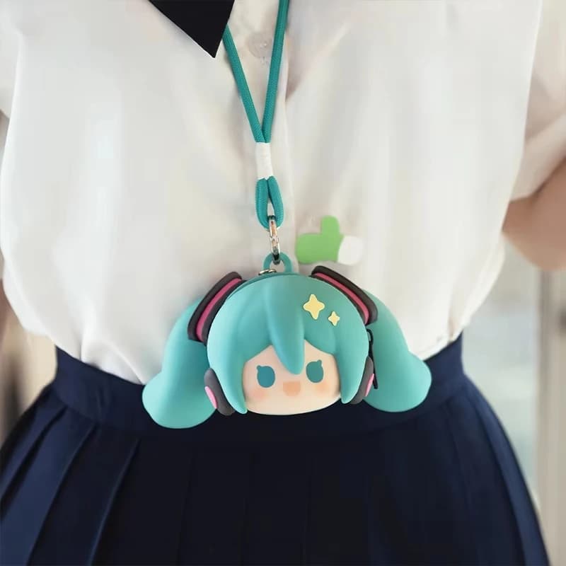 Portamonete Hatsune Miku, Custodia per Cuffie, Portachiavi in Silicone a Forma di Personaggio Cartoon, Giocattolo, Regalo di Compleanno per Bambini