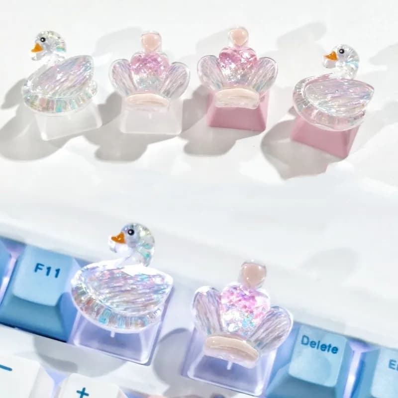 Eleganti Keycap a Forma di Corona di Cigno, Tasti ESC Personalizzabili per Tastiera Meccanica con Switch MX, Regalo di Compleanno per Gamer