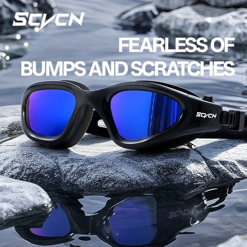 SCVCN Polarized Anti-Fog Eyelets Water Sports Aquatics At Men's Tenuta Woman Diving Swimming Glasses in Silicone UV400 Protection