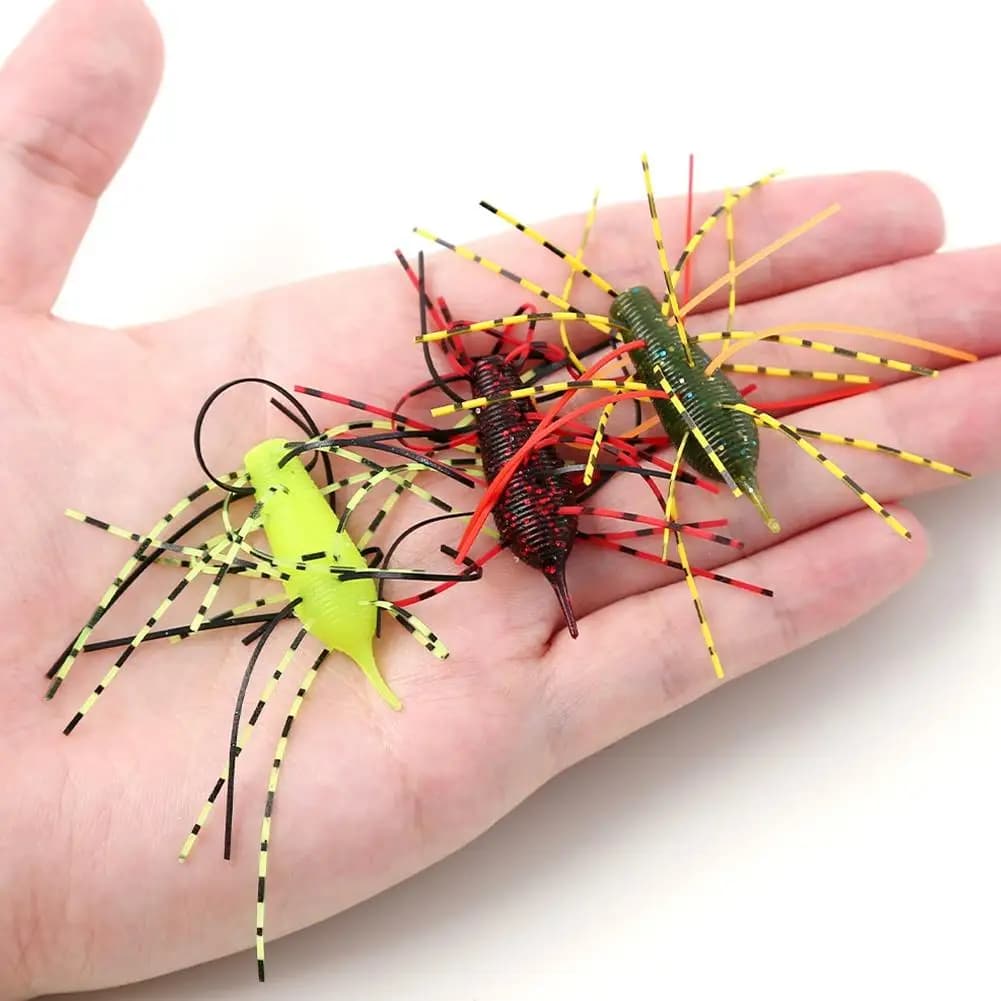Esche Morbide per Pesca a Insetto, Swimbait Realistico con Tentacoli, Verme in Silicone, Esca Artificiale per la Pesca di Spigola, Trota e Persico