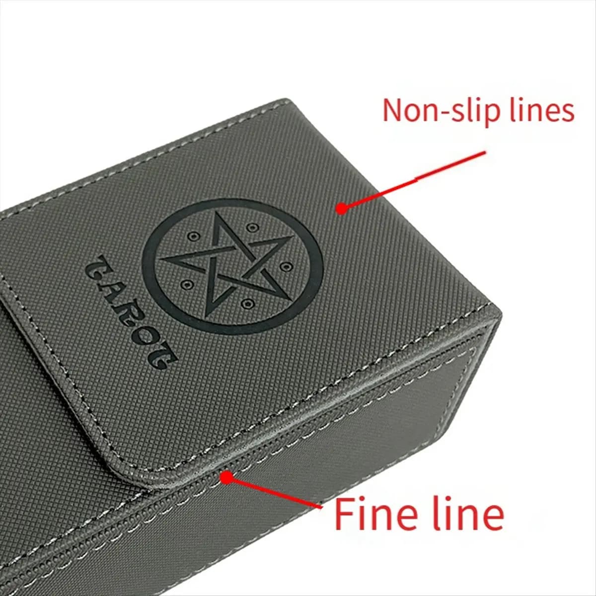 ABST Black Red Pattern Tarot Card Storage Box PU Leather Game Poker Deck Card Frame